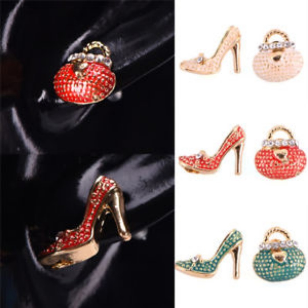Red Purse and High Heel Stud Earrings - Picture 3 of 7